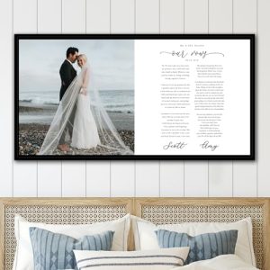 Custom Wedding Vows Wall Art – Framed Canvas for Couples