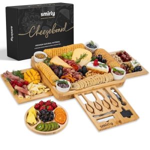 SMIRLY Large Bamboo Charcuterie Board Set – Gift Ready