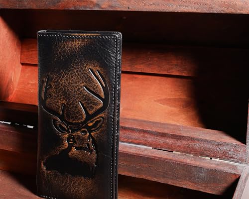 Men's Full Grain Leather RFID Deer Long Rodeo Wallet - Image 2