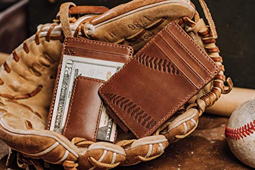 Men's Baseball Slim Money Clip Wallet | Full Grain Leather - Image 3