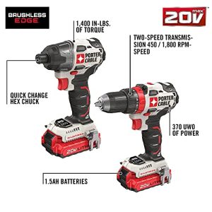 PORTER-CABLE 20V MAX Cordless Drill & Impact Driver Combo Kit