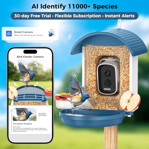Smart Solar Bird Feeder Camera 5MP AI Night Vision - Image 3