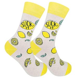 FUNATIC “Suck It” Novelty Crew Socks – Funny Lemon Gift