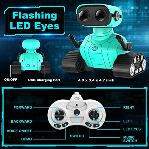 Rechargeable RC Robot Toy: Dance, Music & LED Eyes - Image 8