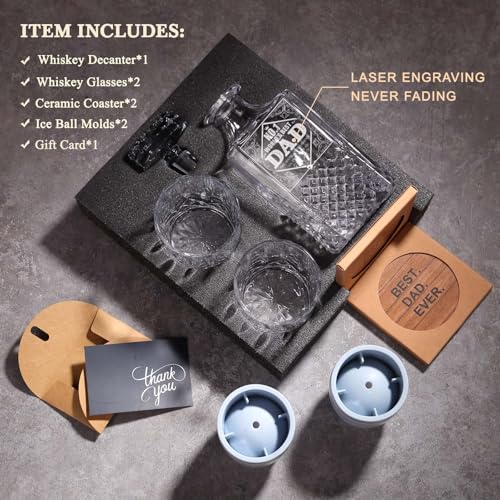 Whiskey Decanter Set - Gifts for Dad, Men | Birthday, Christmas - Image 4