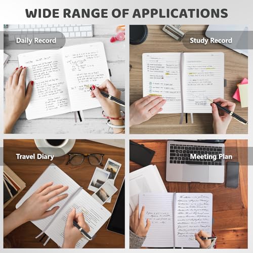 Executive A5 Lined Journal - Hard Cover Leather, Gray - Image 5