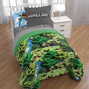 Minecraft Daytime Twin Bed Set – 5 Piece Official Bedding