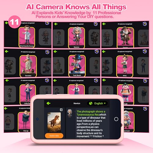 Kids AI Digital Camera with WiFi & Touch Screen HD - Pink - Image 3