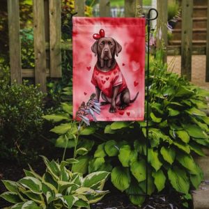 Chocolate Lab Valentine Garden Flag – Outdoor Decor