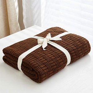 Large Dark Brown Cotton Knit Throw – Soft, Cozy 60×80″