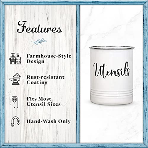 Vintage Farmhouse Utensil Holder - Kitchen Counter Organizer - Image 4