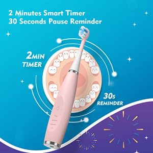 FUMEIKANG Kids Sonic Toothbrush 2-Pack (Purple+Pink)