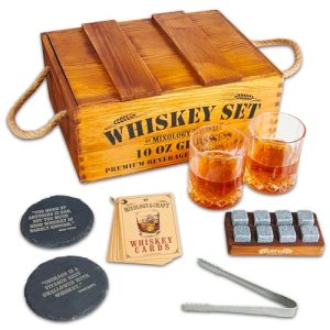 Mixology & Craft Premium Whiskey Gift Set with Glasses