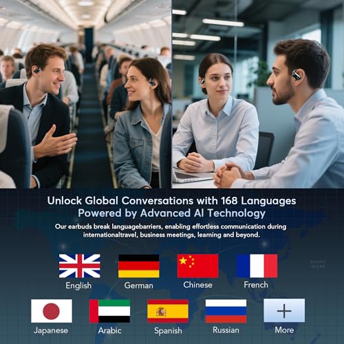 MOZC AI Translation Earbuds: 168 Languages, Bluetooth 5.4 - Image 3