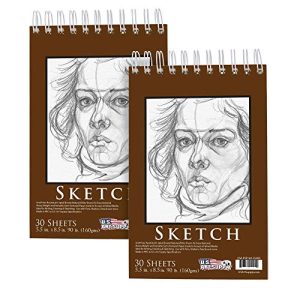 U.S. Art Supply Sketch Book 2-Pack – 90lb Heavyweight Paper