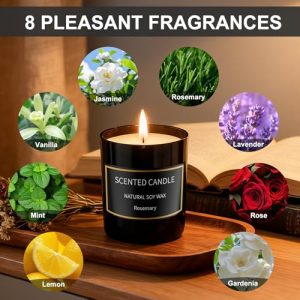 8-Pack Men’s Scented Soy Candles – Aromatherapy Gift Set