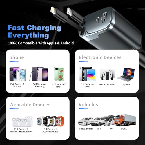 Retractable 84W USB-C 4-in-1 Fast Car Charger - Image 7