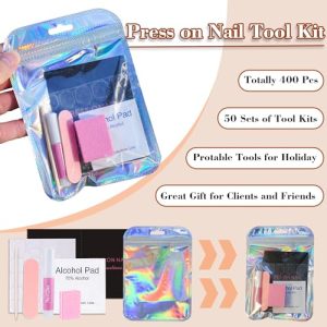 50-Set Press On Nail Prep Kit for Salon & Business Use