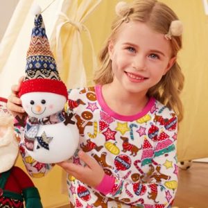 Toddler Girls Bamboo Viscose Christmas Gingerbread Pajamas