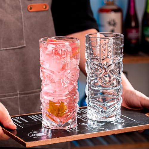 Claplante Tiki Glasses Set of 12 - 14 oz Modern Bar Cups - Image 3