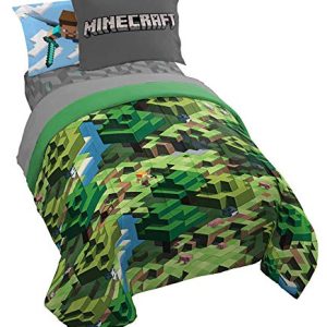 Minecraft Daytime Twin Bed Set – 5 Piece Official Bedding