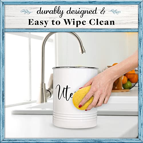 Vintage Farmhouse Utensil Holder - Kitchen Counter Organizer - Image 9