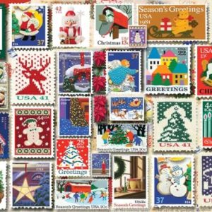 Christmas Stamps 1000-Piece Jigsaw Puzzle – Vintage Fun