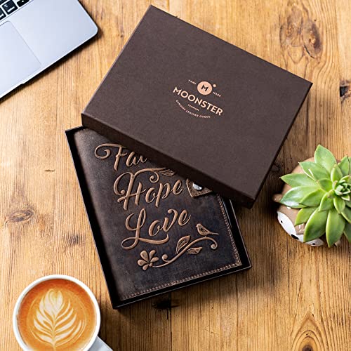 Moonster Vintage Refillable Leather Journal with Pen - Image 5