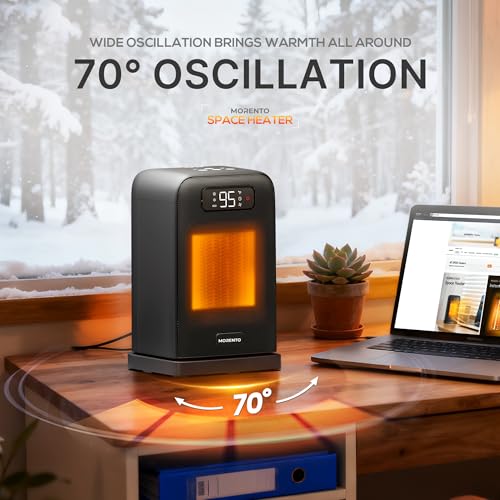 MORENTO Portable Quiet Space Heater with ECO Mode & Timer - Image 4