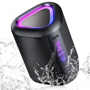 aowoka Portable Bluetooth Speaker with LED Light & Bass