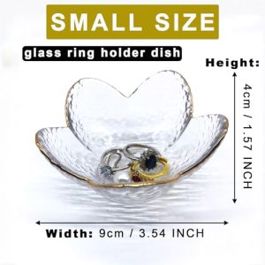 BESSKON Small Glass Ring Dish – Elegant Jewelry Trinket Bowl