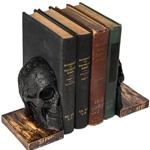 Gothic Skull Bookends: Heavy-Duty, Lifesize Skeleton Decor