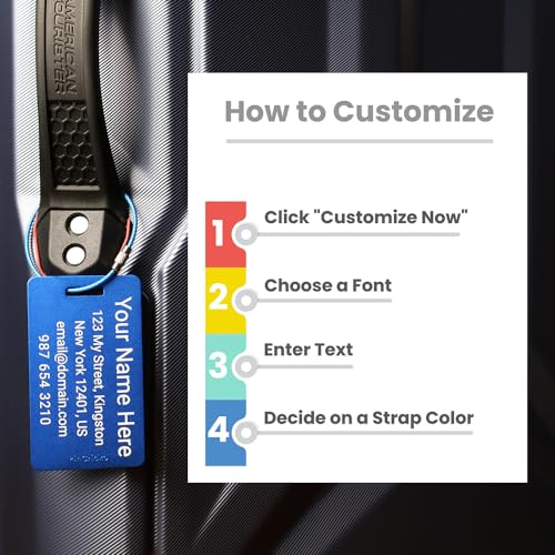 Personalized Heavy-Duty Metal Luggage Tags - Pack of 4 - Image 6