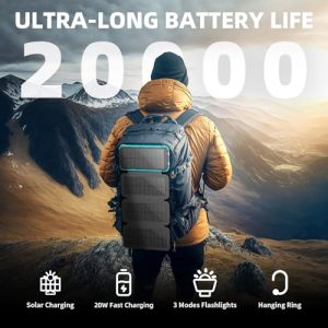 Nuynix 20000mAh Solar Power Bank: Wireless & Fast Charging