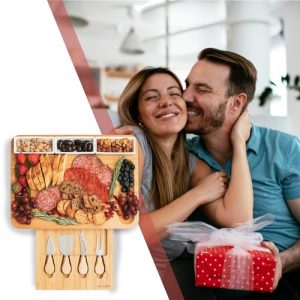 Large Bamboo Charcuterie Board & Knife Set – Home Euphoria