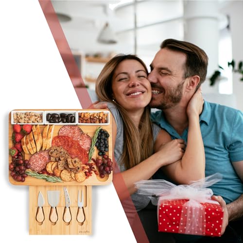 Large Bamboo Charcuterie Board & Knife Set - Home Euphoria - Image 2