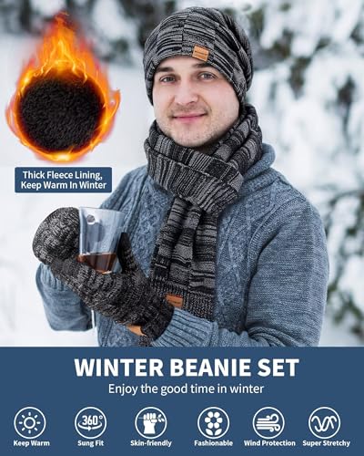 Men's Winter 3-in-1 Warm Set: Beanie, Scarf & Gloves - Image 5