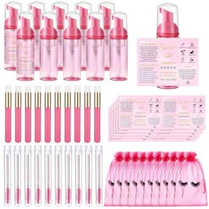 50pc Lash Extension Aftercare Kit – Foam Pump, Brushes, Wands