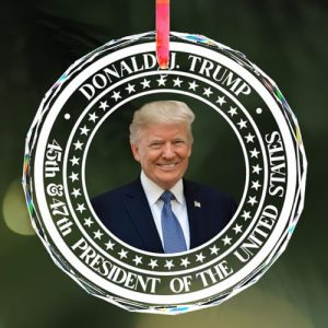 Donald Trump 2025 Christmas Ornament – Glass Tree Decoration
