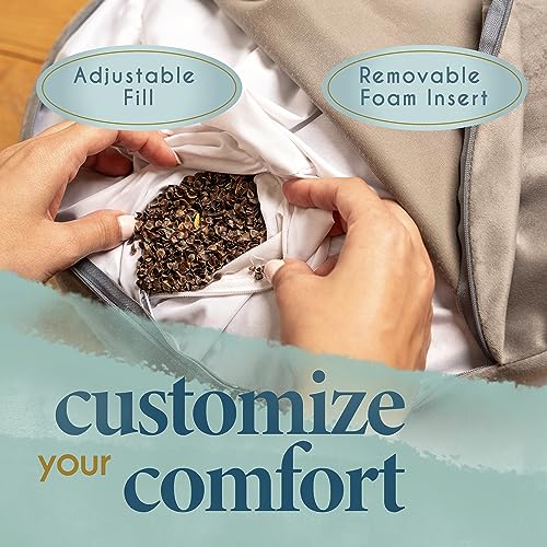 Florensi Large Grey Meditation Cushion - Buckwheat - Image 5