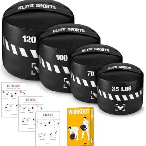 Elite Sports Heavy-Duty Workout Sandbag – 3 Pack Black