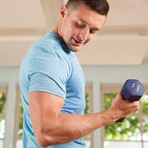 JFIT 32lb Dumbbell Set with Rack – Double Neoprene