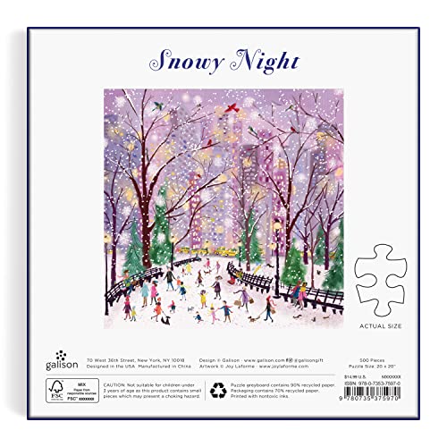 Snowy Night 500-Piece Winter Jigsaw Puzzle for Holidays - Image 7