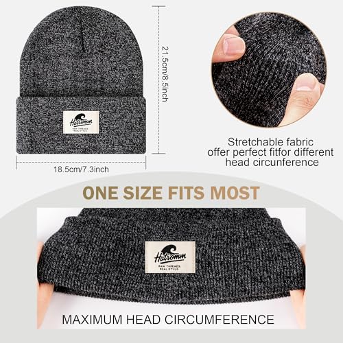 Unisex Winter Beanie Hats 3-Pack - Soft, Warm Knit Caps - Image 2