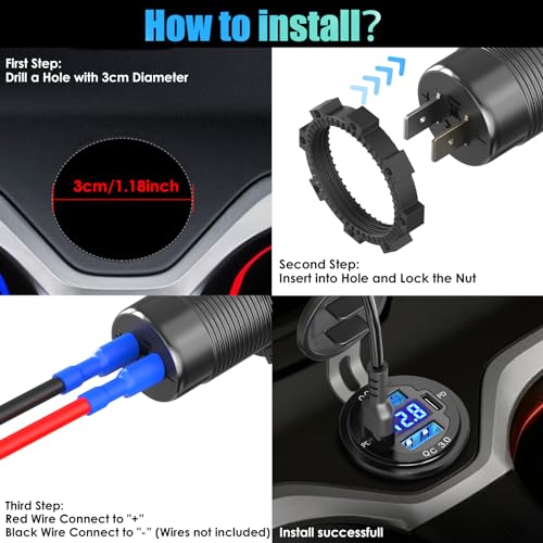 12V USB C Car Charger: 78W 4-Port PD30W & QC18W Adapter - Image 6