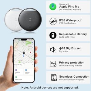 4-Pack Air Tracker Tags: Find My Compatible, IP68 Waterproof