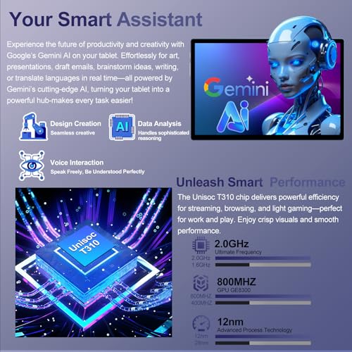 Android 15 Tablet with Keyboard & Gemini AI | 10" HD Display - Image 3