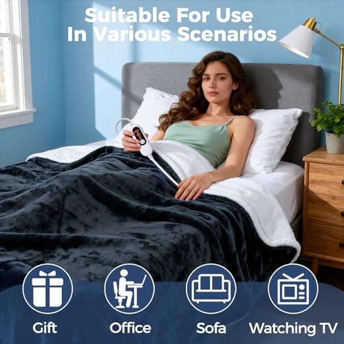 Silky Flannel Electric Heated Throw: 5 Levels, ETL Certified - Image 8