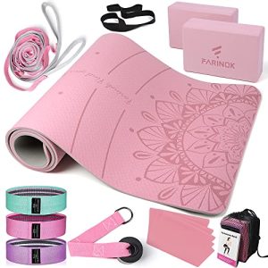 Pink Yoga Mat Set for Beginners – Thick & High Density