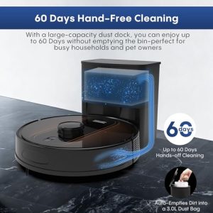AZQQ LiDAR Robot Vacuum & Mop – 5000Pa Suction, Self-Empty
